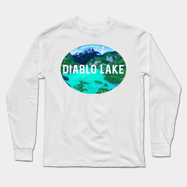 Diablo Lake Souvenir Long Sleeve T-Shirt by alepekaarts